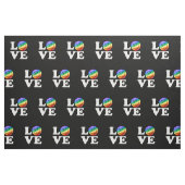 Liebe mit einer glücklichen Regenbogen-Flagge Stoff (Fat Quarter (45,7 x 55,9 cm))