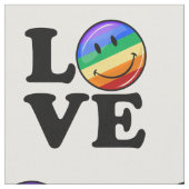 Liebe mit einer glücklichen Regenbogen-Flagge Stoff (Nahaufnahme)