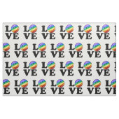 Liebe mit einer glücklichen Regenbogen-Flagge Stoff (Fat Quarter (45,7 x 55,9 cm))