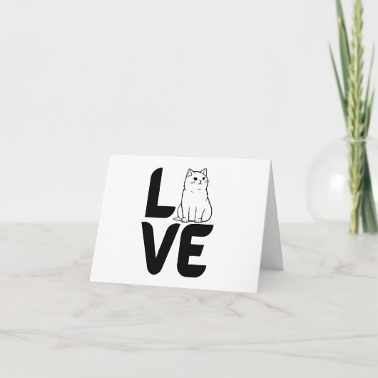 Liebe mit einer Katze als O-BLANK Karte (Vorderseite)