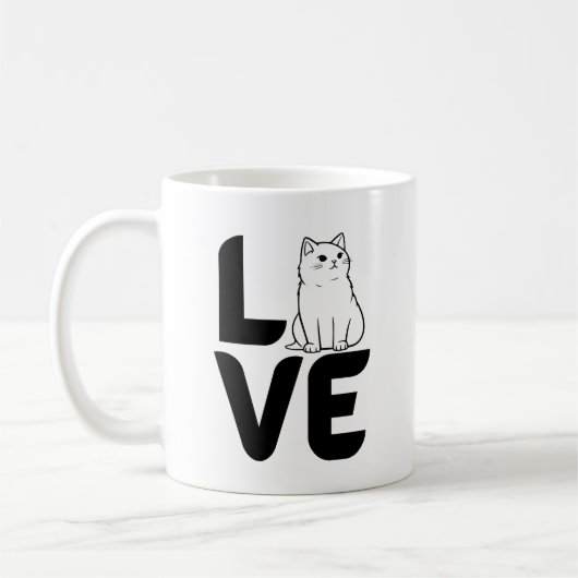 Liebe mit einer Katze als O Kaffeetasse (Links)