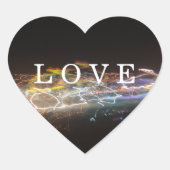 LIEBE mit elektrischen Leuchten Herz-Aufkleber (Vorderseite)