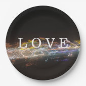 LIEBE mit elektrischen Leuchten Pappteller (Vorderseite)