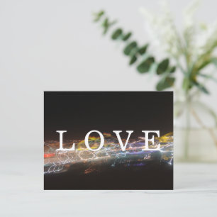 LIEBE mit elektrischen Leuchten Postkarte