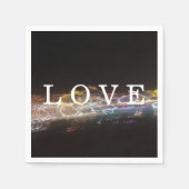 LIEBE mit elektrischen Lichtern Serviette (Vorderseite)