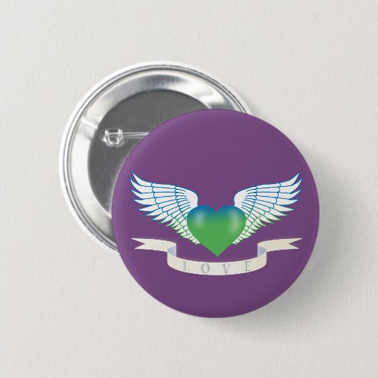 Liebe mit Flügeln Button (Vorne & Hinten)