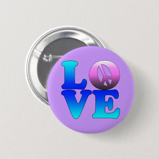 Liebe mit Friedenszeichen Button (Vorne & Hinten)