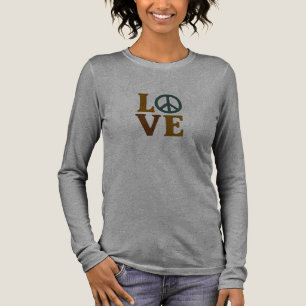 Liebe mit Friedenszeichen Unisex Stickerei-Look Tri-Blend Shirt