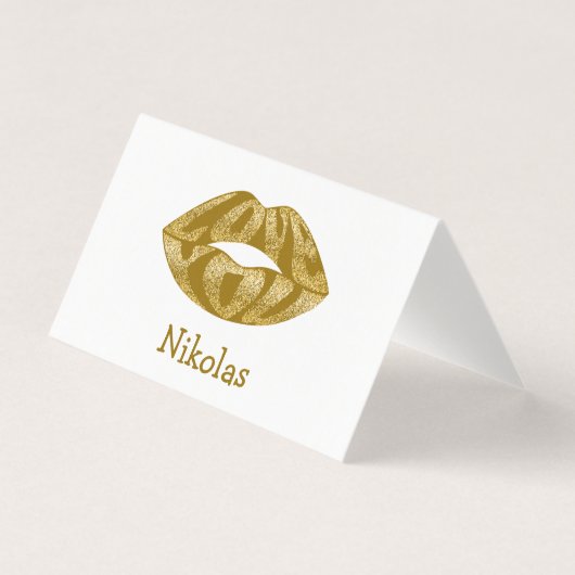 Liebe mit Glitzer-Buchstaben in Lippen (Vorderseite)