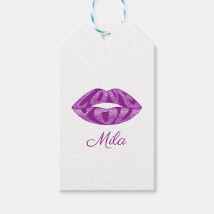 Liebe mit Glitzer-Buchstaben in Lippen Geschenkanhänger