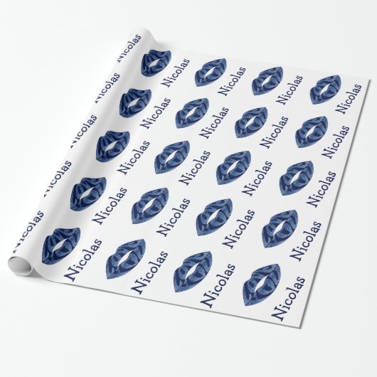 Liebe mit Glitzer Buchstaben in Lippenmuster Geschenkpapier (Ungerollt)