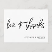 Liebe mit Handschrift dank White Postkarte (Vorderseite)