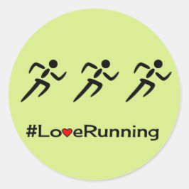 Liebe mit Hashtag-Slogan grün Runder Aufkleber