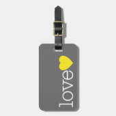 Liebe mit hellem Herz und Anschrift / Telefon Gepäckanhänger (Vorderseite vertikal)