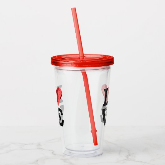 LIEBE mit Herz Acryltrinkbecher (Links)