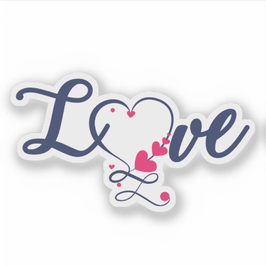 Liebe mit Herz Aufkleber (Vorderseite)
