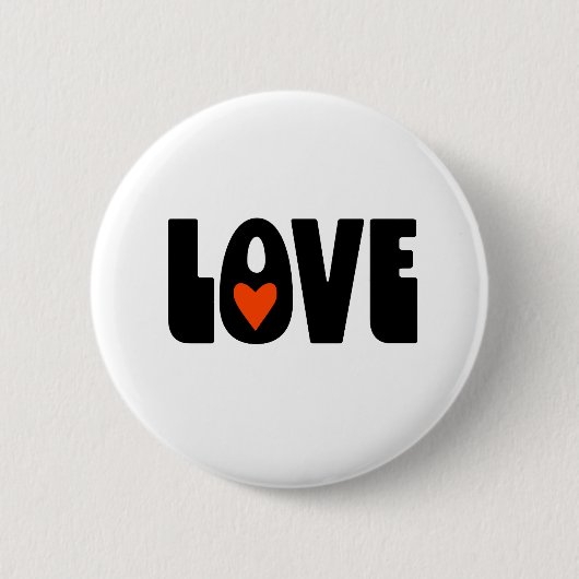 LIEBE mit Herz. Button (Vorderseite)