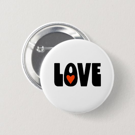 LIEBE mit Herz. Button (Vorne & Hinten)