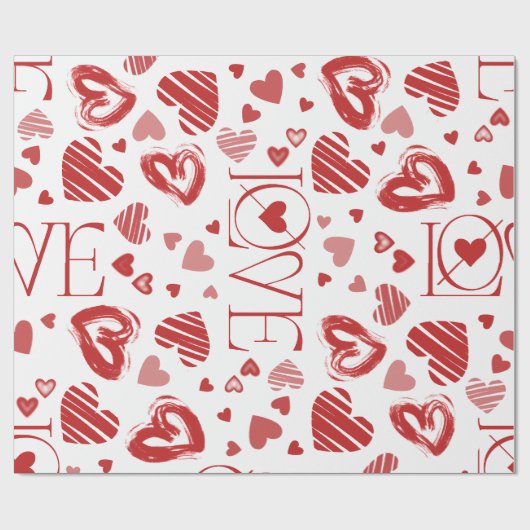 Liebe mit Herz Geschenkpapier (Flach)