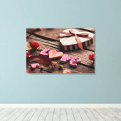 Liebe mit Herz Gestaltetem Valentinstag-Geschenk Leinwanddruck (Insitu (Holzboden))
