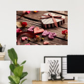 Liebe mit Herz Gestaltetem Valentinstag-Geschenk Poster (Heimbüro)