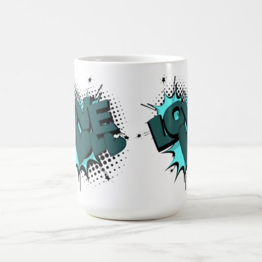 Liebe mit Herz in grüner Farbe Kaffeetasse (Mittel)