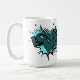 Liebe mit Herz in grüner Farbe Kaffeetasse