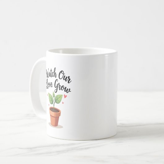 Liebe mit Herz-Pflanze-Design Kaffeetasse (Vorderseite Links)