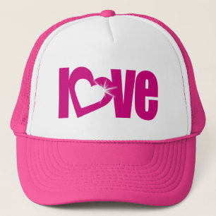 Liebe mit Herz-Rosa-Hut / Kappe