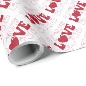 Liebe mit Herz-Valentinen Geschenkpapier (Rolleneckpunkt)