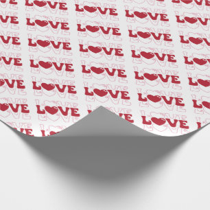 Liebe mit Herz-Valentinen Geschenkpapier