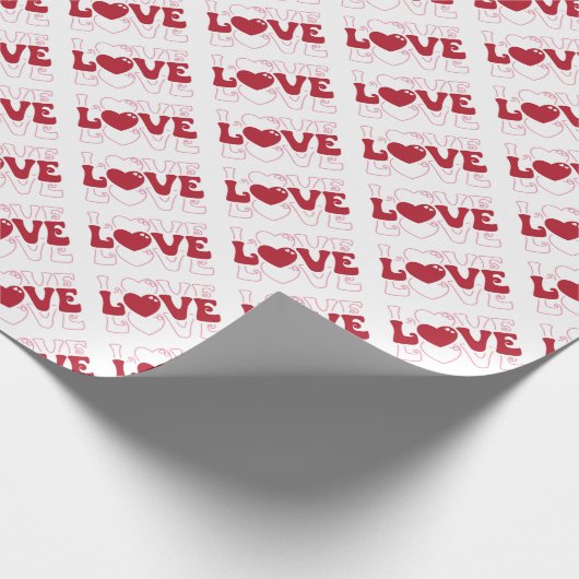 Liebe mit Herz-Valentinen Geschenkpapier (Ecke)