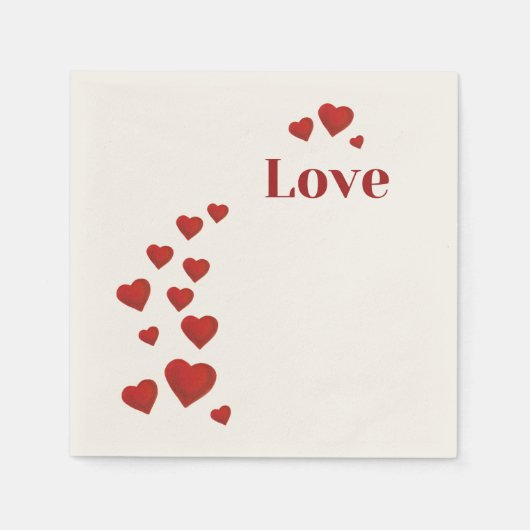 Liebe mit Herzen Serviette (Vorderseite)