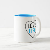 Liebe mit Herzform Zweifarbige Tasse (VorderseiteRechts)
