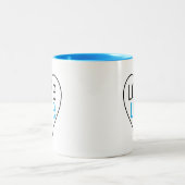 Liebe mit Herzform Zweifarbige Tasse (Mittel)