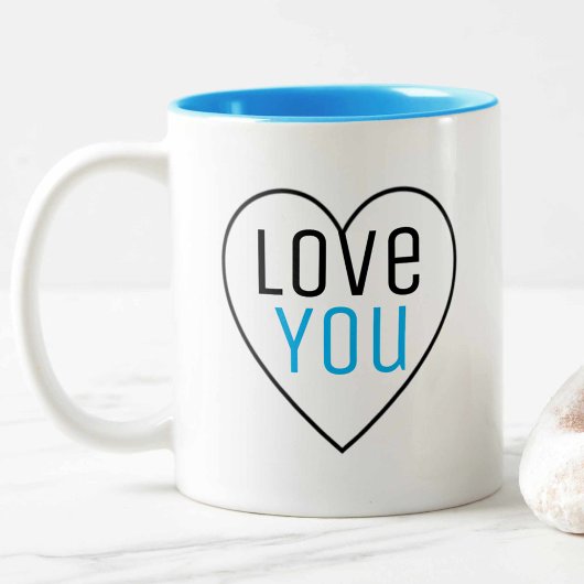 Liebe mit Herzform Zweifarbige Tasse
