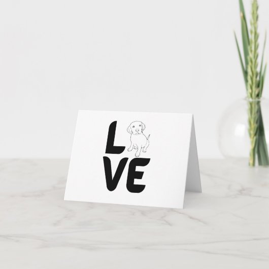 Liebe mit Hund - Schwarzes BLANK Karte (Vorderseite)