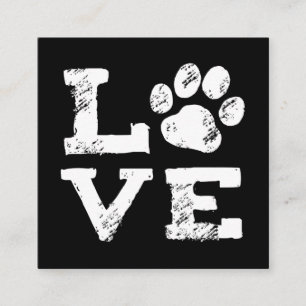 LIEBE mit Hundetatzen-Druck - Haustier-Sorgfalt - Quadratische Visitenkarte