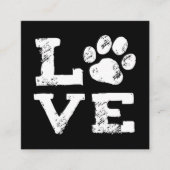 LIEBE mit Hundetatzen-Druck - Haustier-Sorgfalt - Quadratische Visitenkarte (Vorderseite)