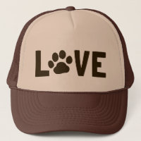 LIEBE mit Hundetatzen-Druck