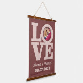 LIEBE mit IHREM FOTO & TEXT Wandteppich Mit Holzrahmen (Gewinkelt)