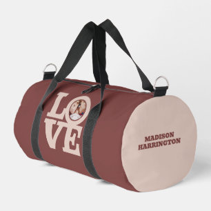 LIEBE mit Ihrem Foto und Ihrem Namen Duffle Bag