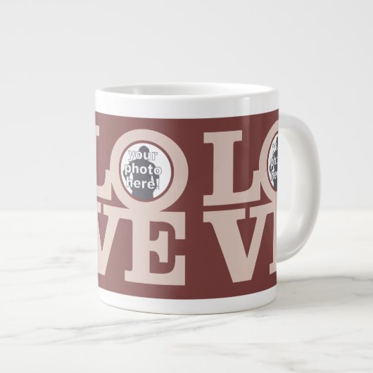 LIEBE mit IHRER FOTO benutzerdefinierte Tasse (Vorderseite Rechts)