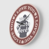 LIEBE mit IHRER FOTO-Wanduhr Große Wanduhr (Winkel)