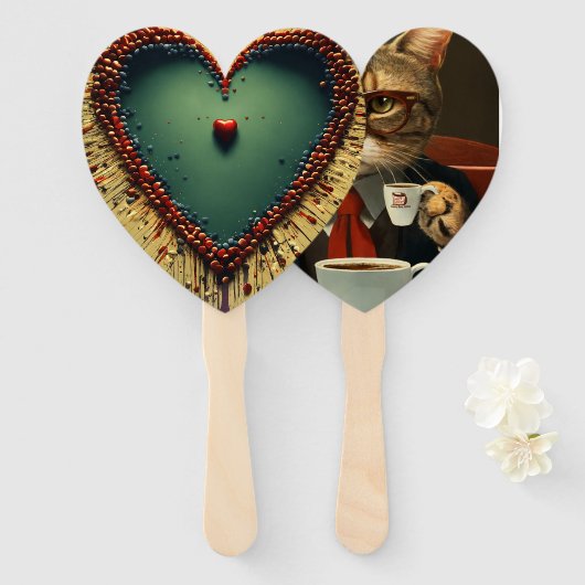 Liebe mit Katze Fächer (Vorne und Hinten)