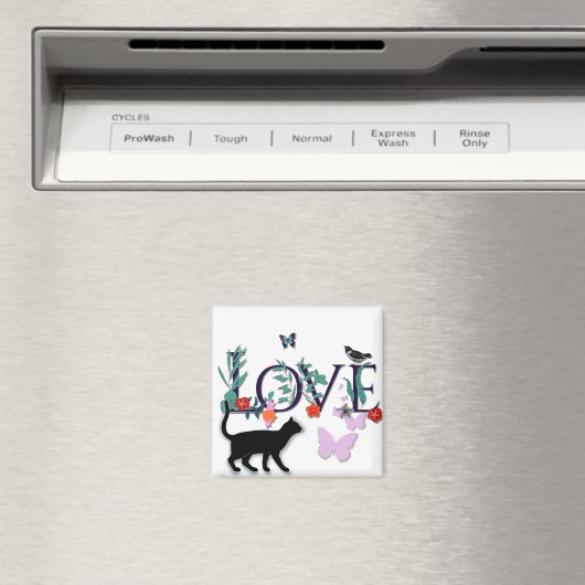 LIEBE mit Katze Magnet (In Situ (Geschirrspüler))