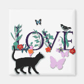 LIEBE mit Katze Magnet (Vorne)