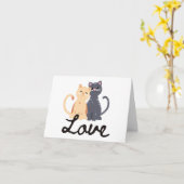Liebe mit Katzen BLANK Karte (Gelbe Blume)