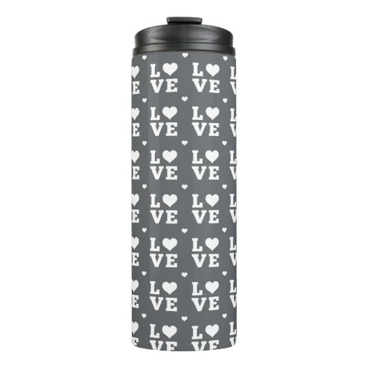 LIEBE MIT KÖRPERBLOCK-LETTERING THERMOSBECHER (Vorderseite)
