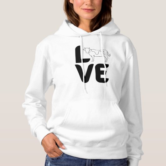 Liebe mit Kuh als O Hoodie (Vorderseite)
